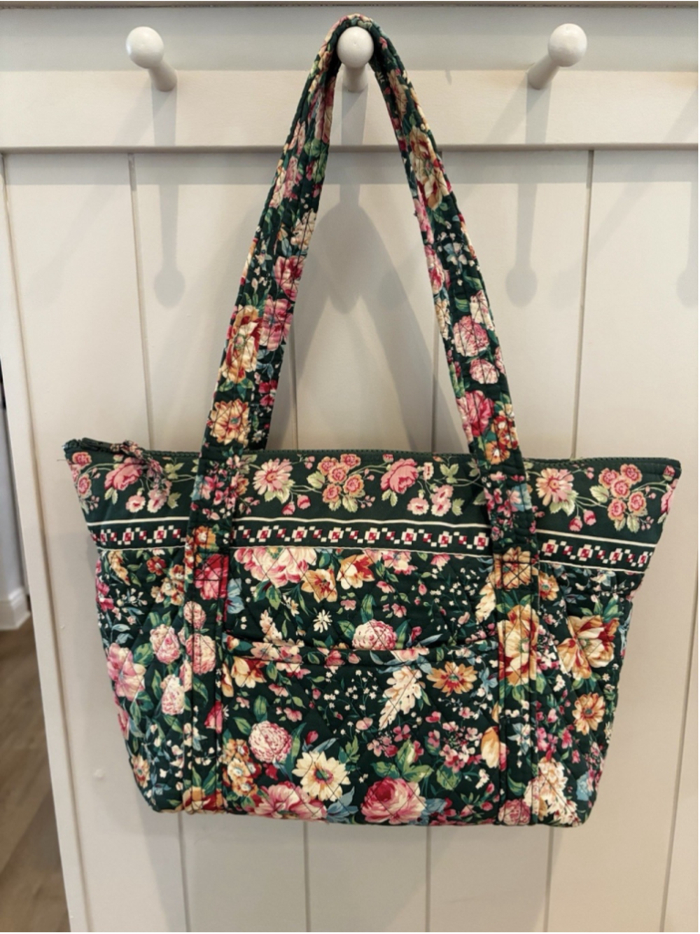 Vera Bradley Vintage 90s Springtime Retired Quilted Cotton Tote Bag Purse Floral
